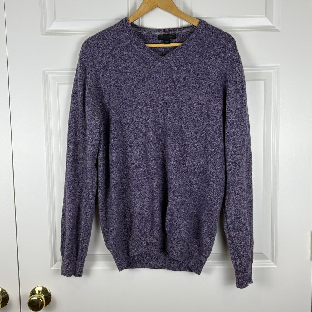 Cashmere Sweater Saks Fifth Avenue Purple V Neck Italy Cozy Luxury Women Large